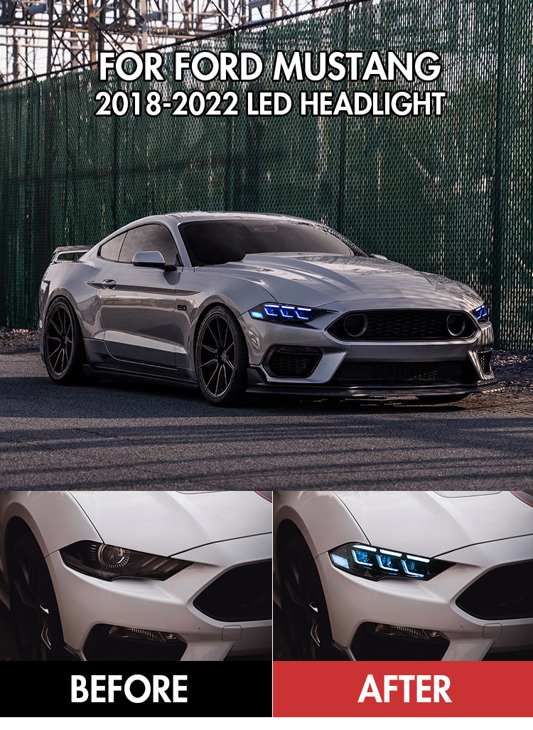 Headlights for Ford Mustang 20 - Model Kit Mustang reseña y precio
