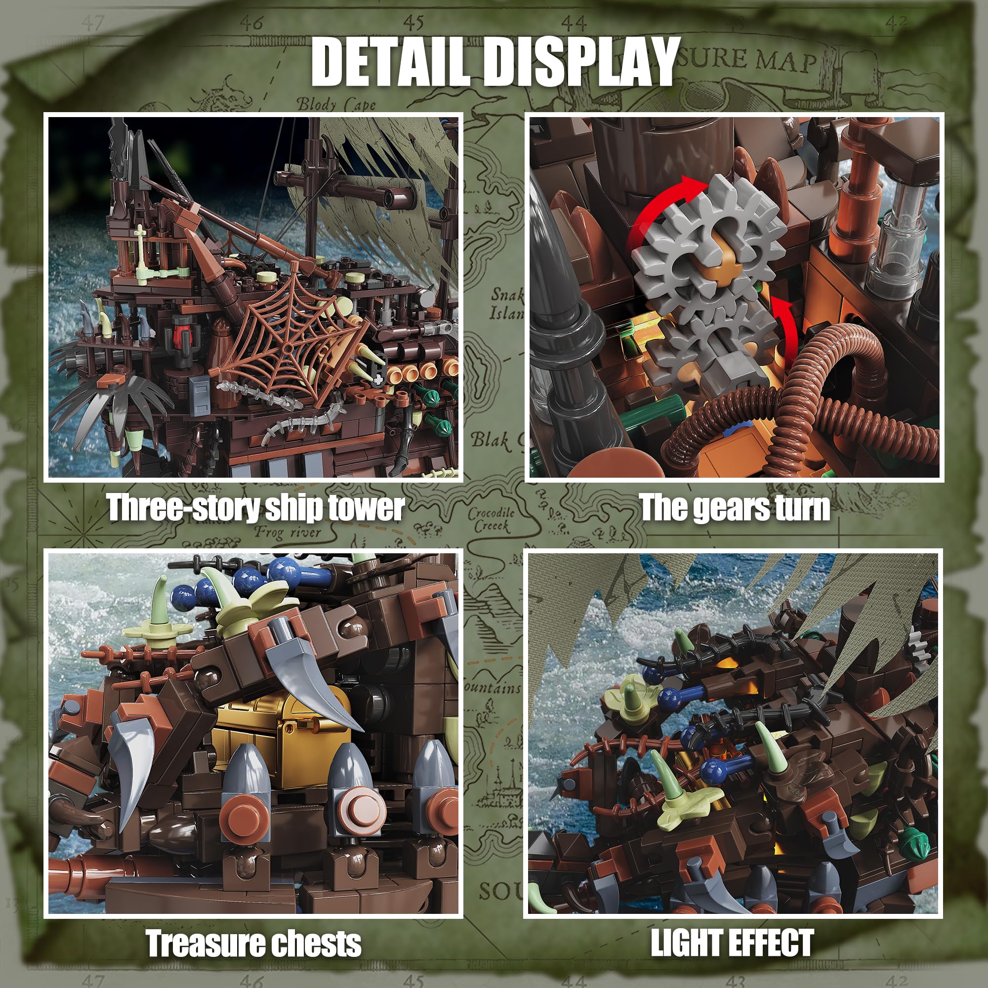 2159PCS Pirate Ship Building K - Model Kit Lucario reseña y precio