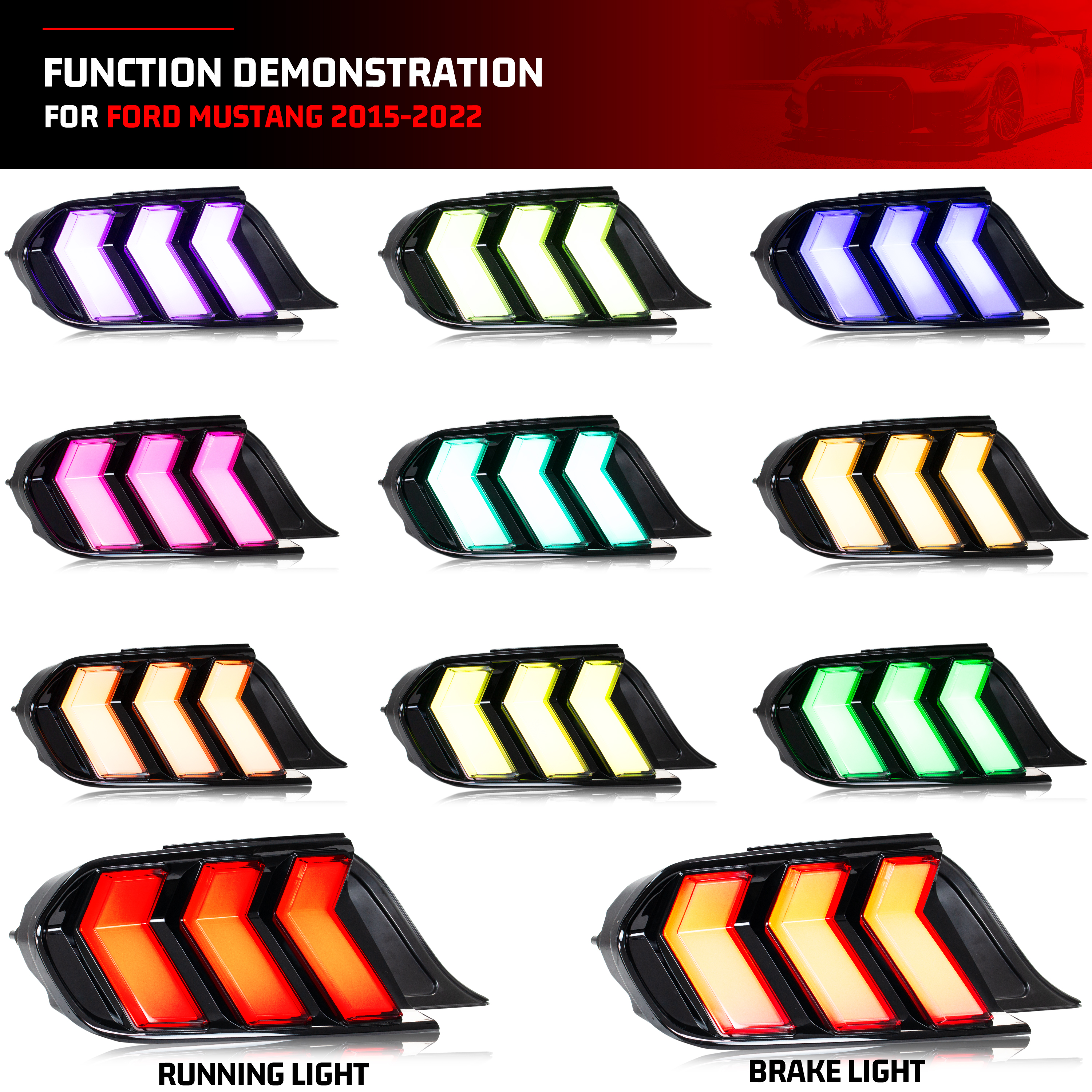 LED RGB Tail Lights for Ford M - Model Kit Mustang reseña y precio