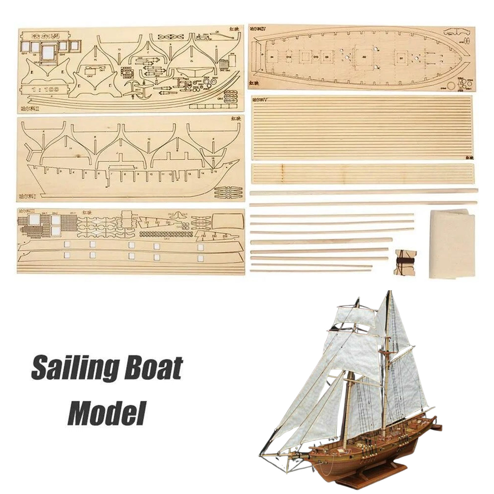 【Halcon Sailboat Wooden Model  - Model Kit Lucario reseña y precio