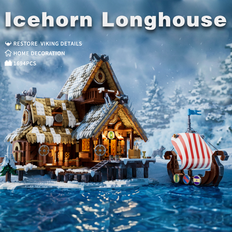 1694PCS Icehorn Longhouse Buil - Model Kit Lucario reseña y precio
