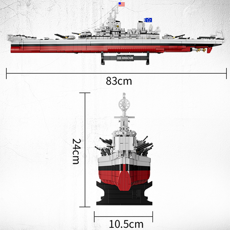 2228PCS USS Missouri Battleshi - Model Kit Uss Missouri reseña y precio