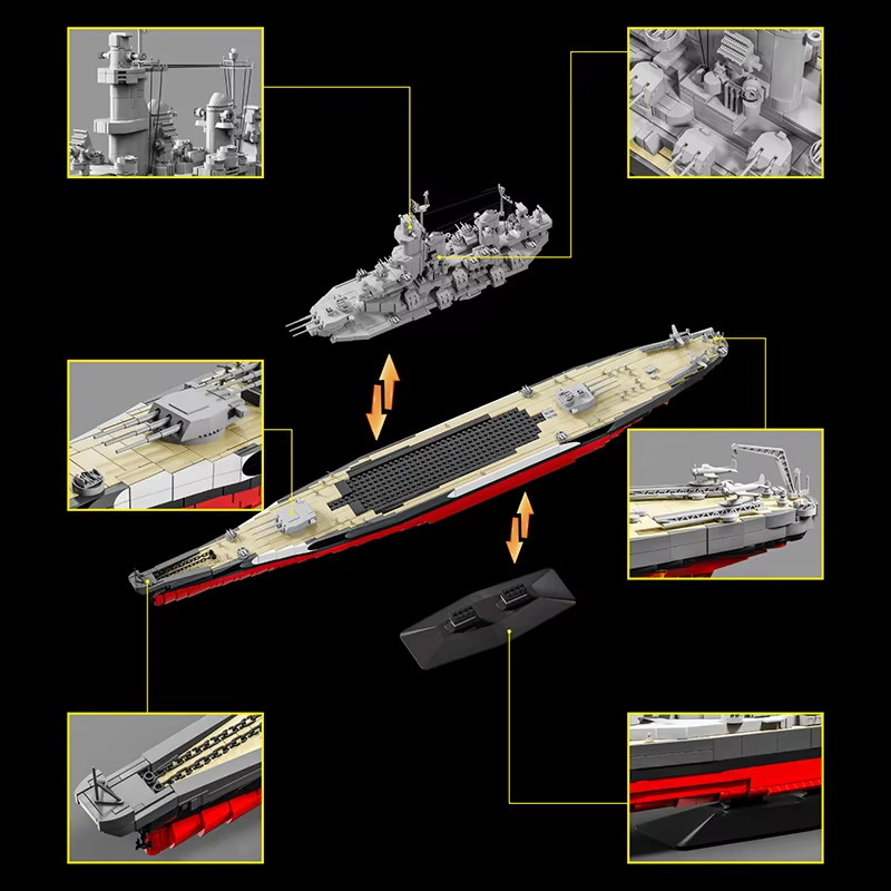 2568pcs USS Missouri battleshi - Model Kit Uss Missouri reseña y precio